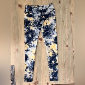 Blue and yellow (maize and blue) tie dye leggings